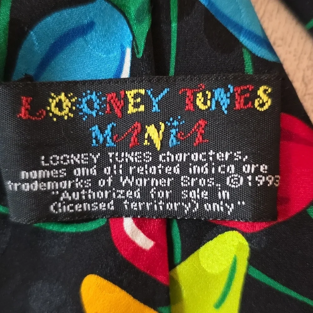 Warner Bros. Looney Tunes Christmas Tie - Black, Red, Green, Blue